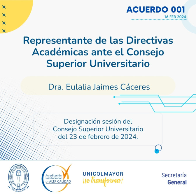 Representante Designado - Acuerdo 001 de 2024