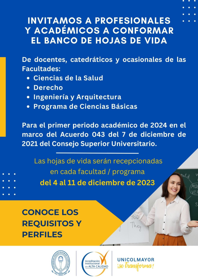Haz parte del Banco de Hojas de Vida